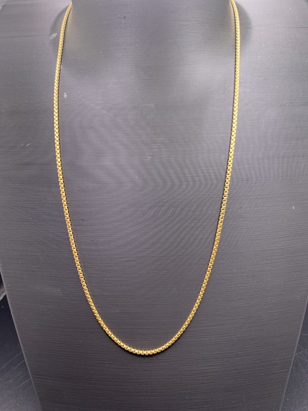 14k Gold Plates Over 925 Sterling Silver Box Chain 20” 1.8mm