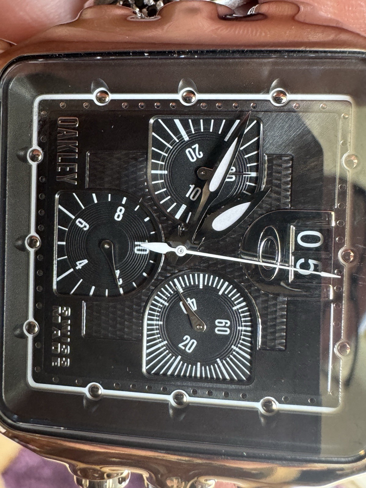 Oakley Minute Machine RARE Swiss Chronograph Quartz Watch 10 BAR Black Dial