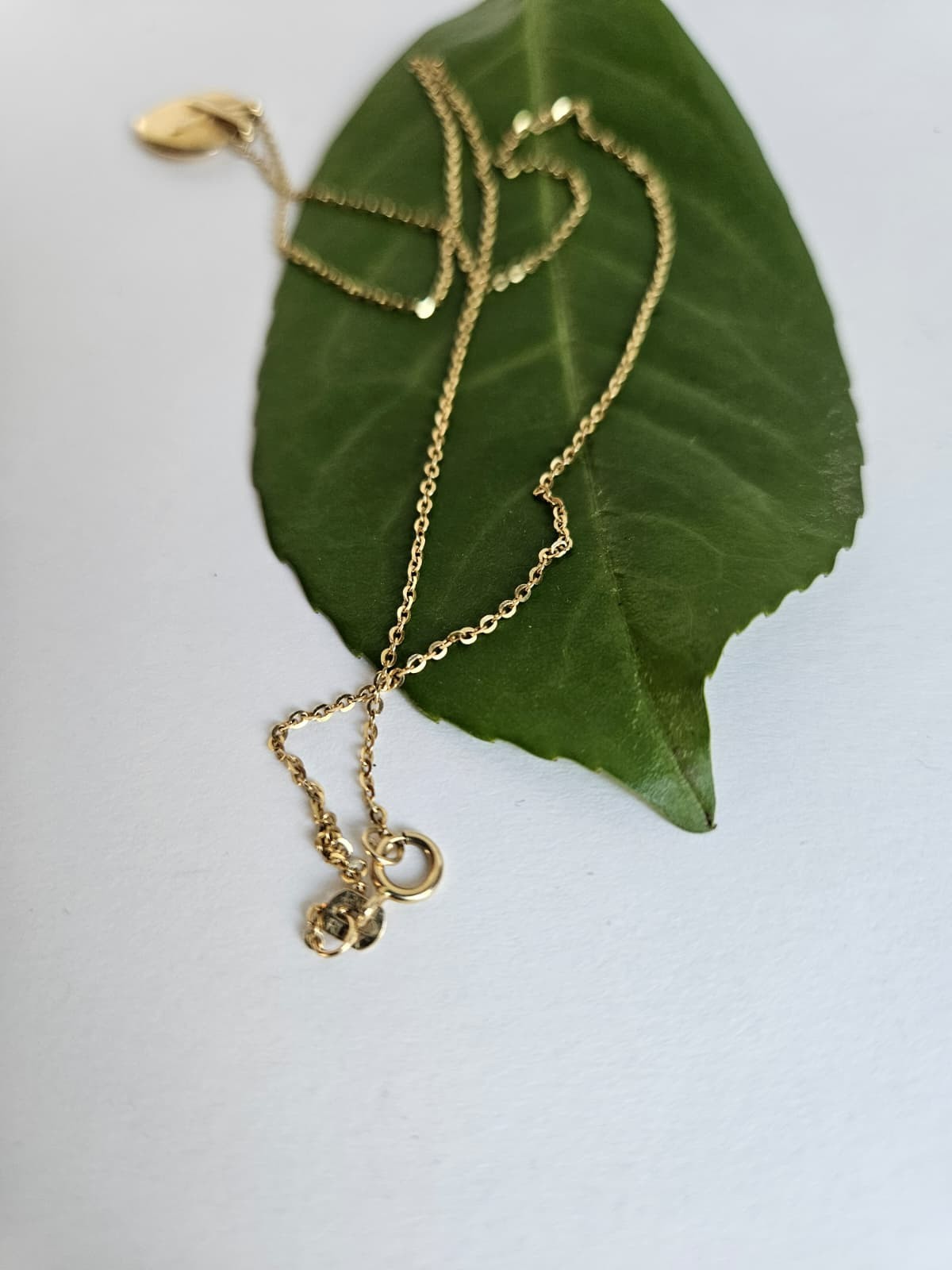 14K Solid Gold Diamond Cut Cable Chain Necklace Gold Plated Pendant 17in Women