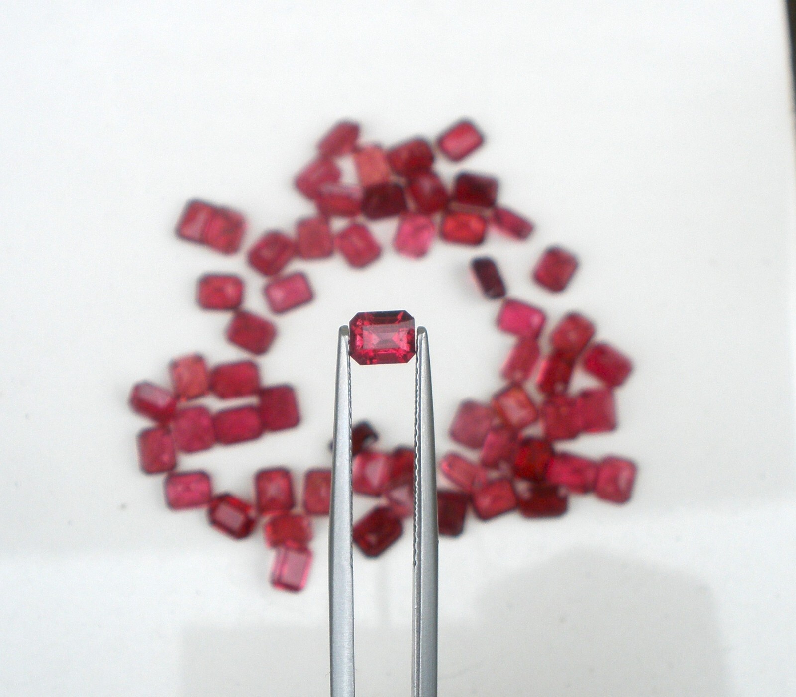 Ruby Red Tourmaline Emerald Loose Faceted Natural Gem 5x4mm