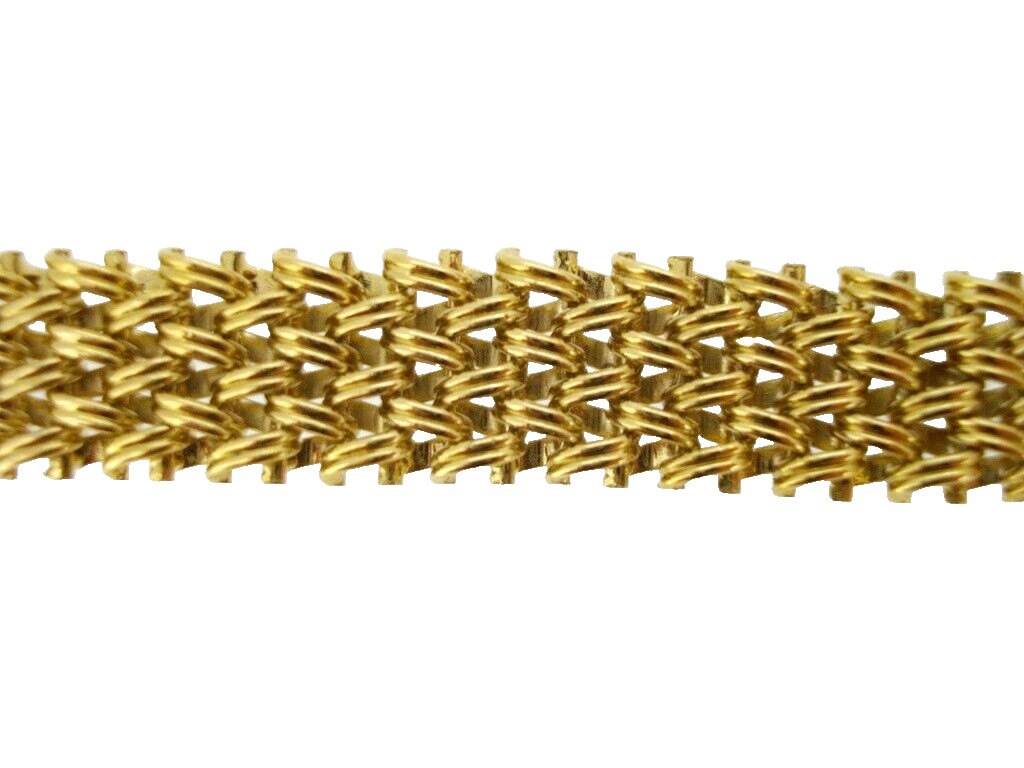 Bracelet Speidel ID Identification Gold Electroplate Woven Links 7.5 in Vintage
