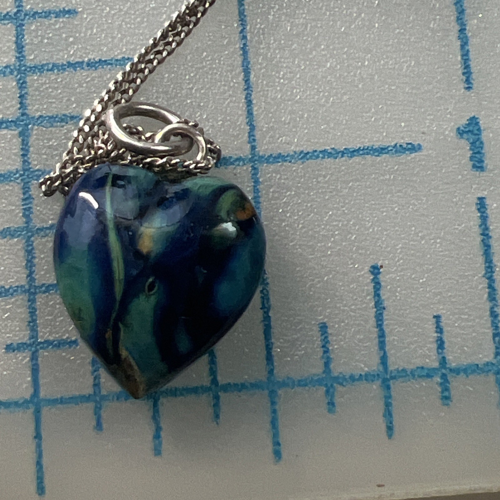 Heathergem Sterling Silver Small Heart Pendant Made In Scotland 16” 925 Chain