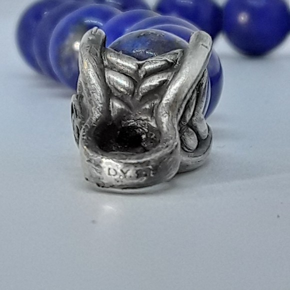 DAVID YURMAN Matrix 8mm Bead lapis lazuli Shinny Spiritual Beads Bracelet 8.5″