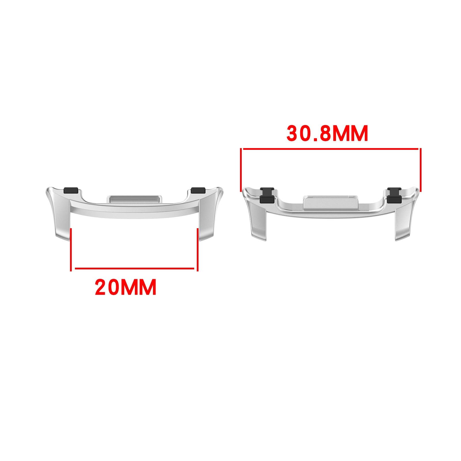 2-PACK Watch Strap Connector Adapter for Samsung One Size, Black&Silver
