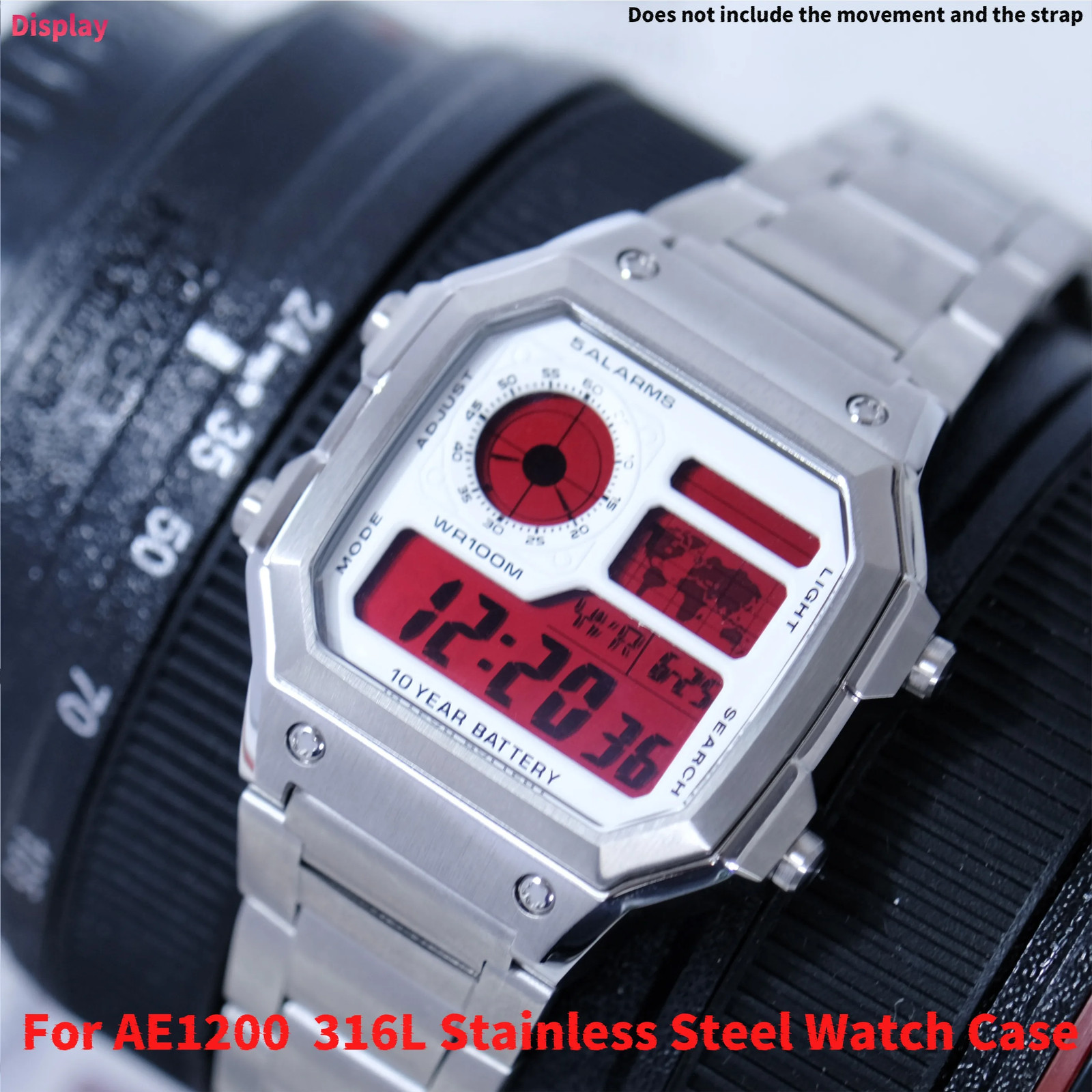 Suitable For Casio AE1200 Watch Case Mod Kit 316L Stainless Steel Glass 10ATM