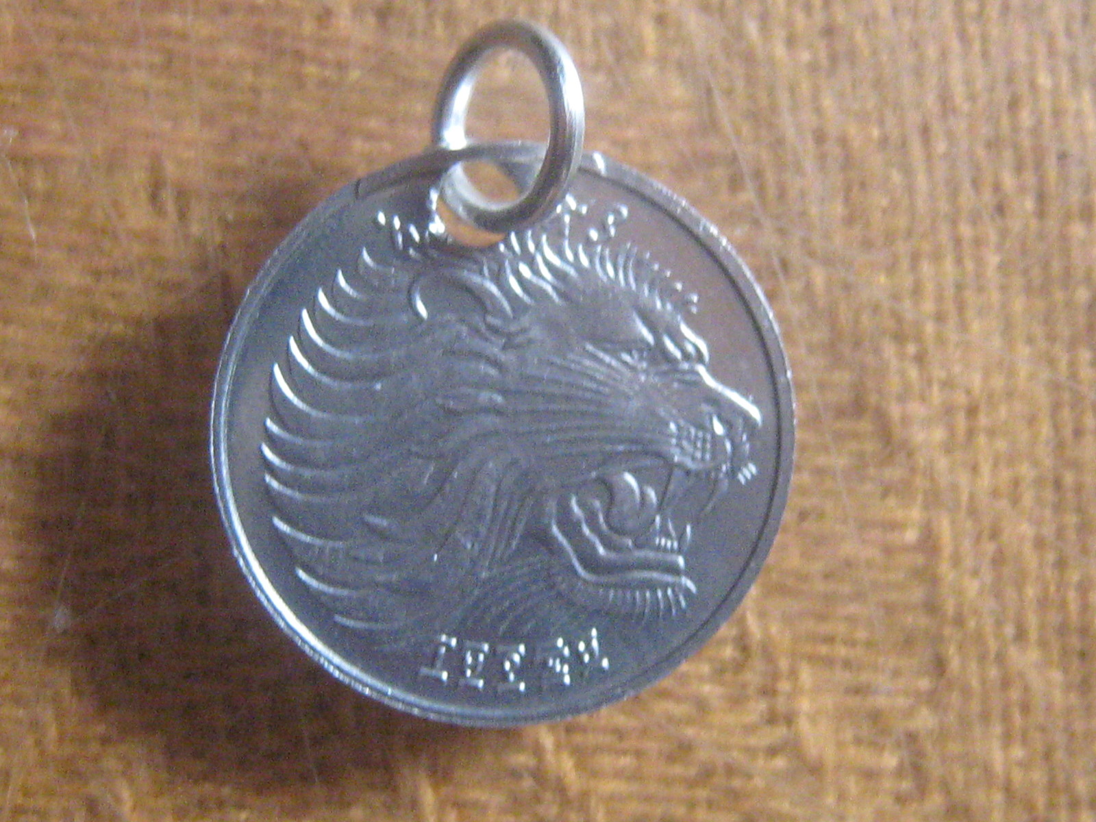 AFRICAN AFRICA ETHIOPIA LION COIN PENDANT CHARM PENDANT NECKLACE LIONS