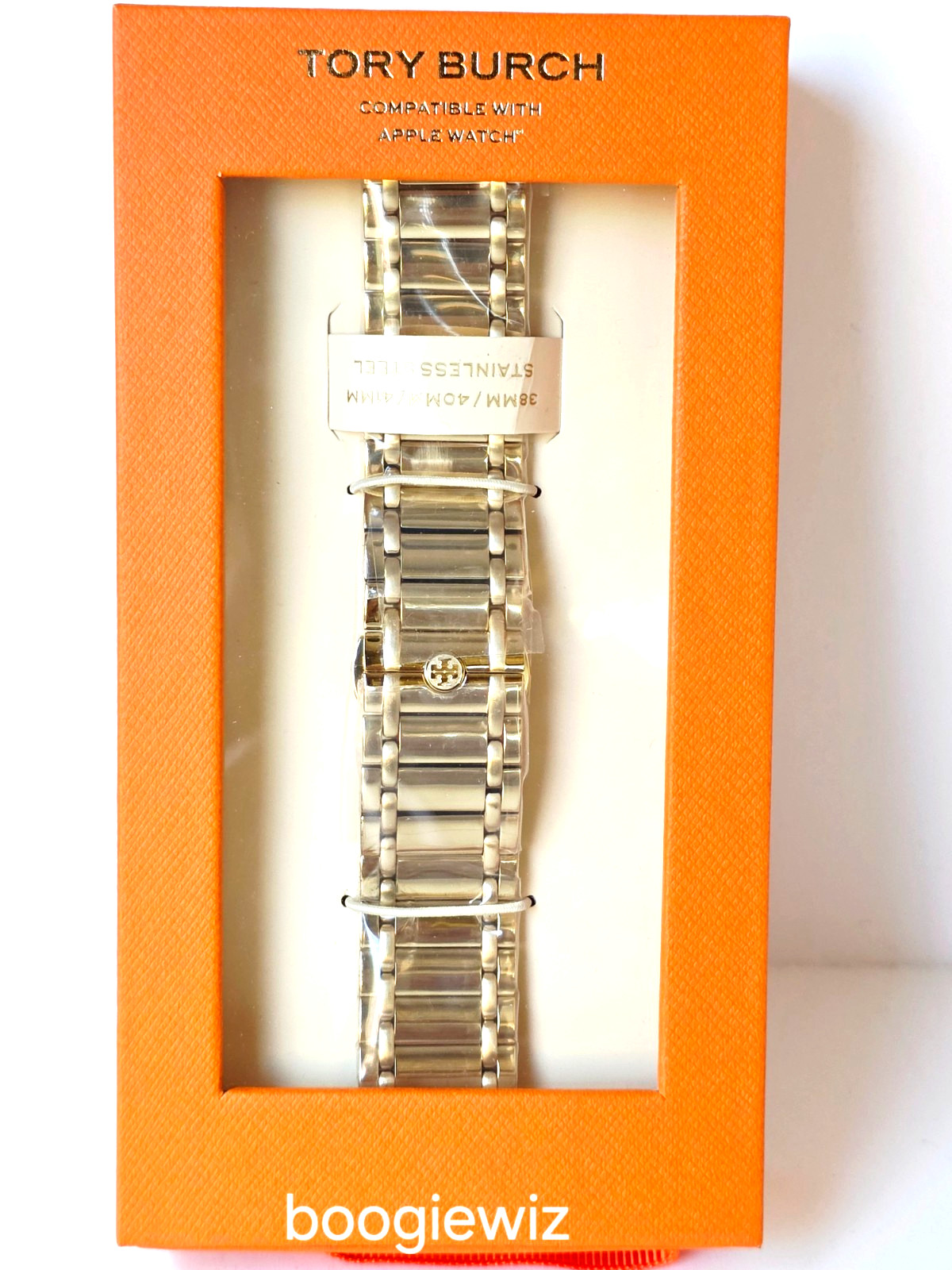 TORY BURCH MILLER DESIGNER STAINLESS GOLDTONE BAND FOR APPLE WATCH, TBS0094