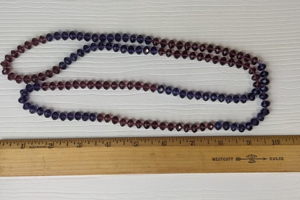 variation purple beaded necklace 40″