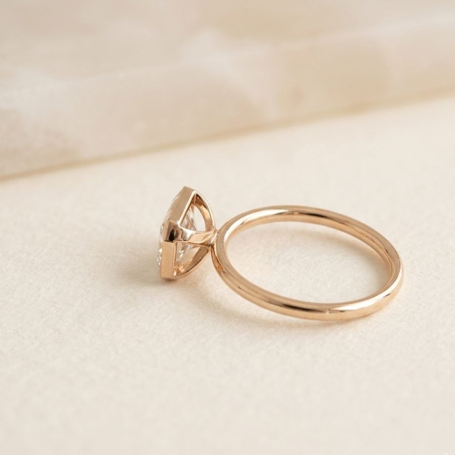 2 Ct Radiant-Cut VS1 Lab Grown Diamond Wedding Engagement Ring 14k Yellow Gold