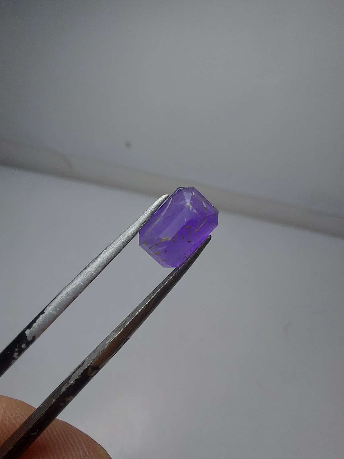 1.35- carat fluorescent Tenebrecent hackmanite cut from Badakhshan Afghanistan