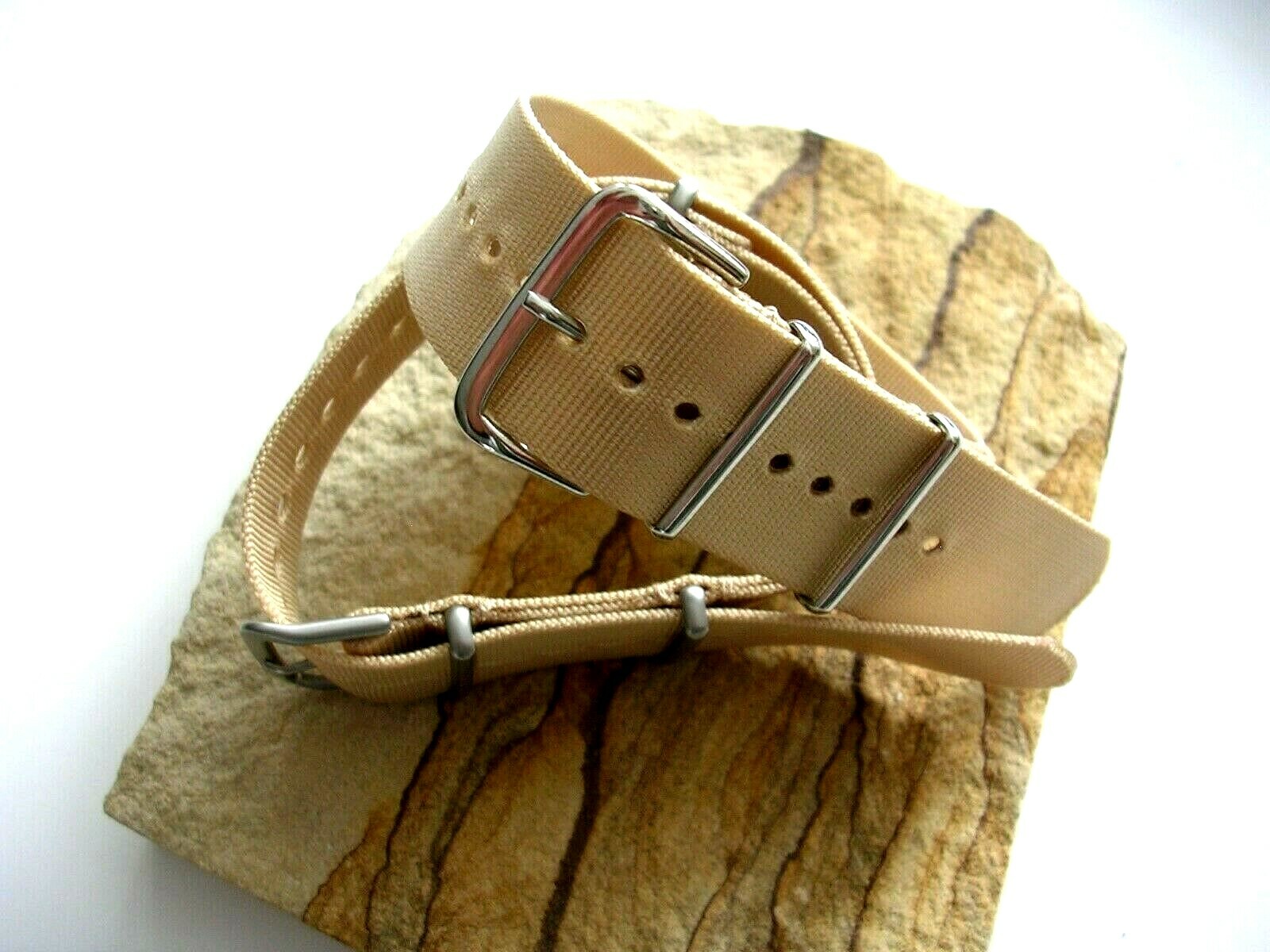 Tan NATO G10 strap prem Ballistic nylon military Mil Spec MoD watchband USA ship
