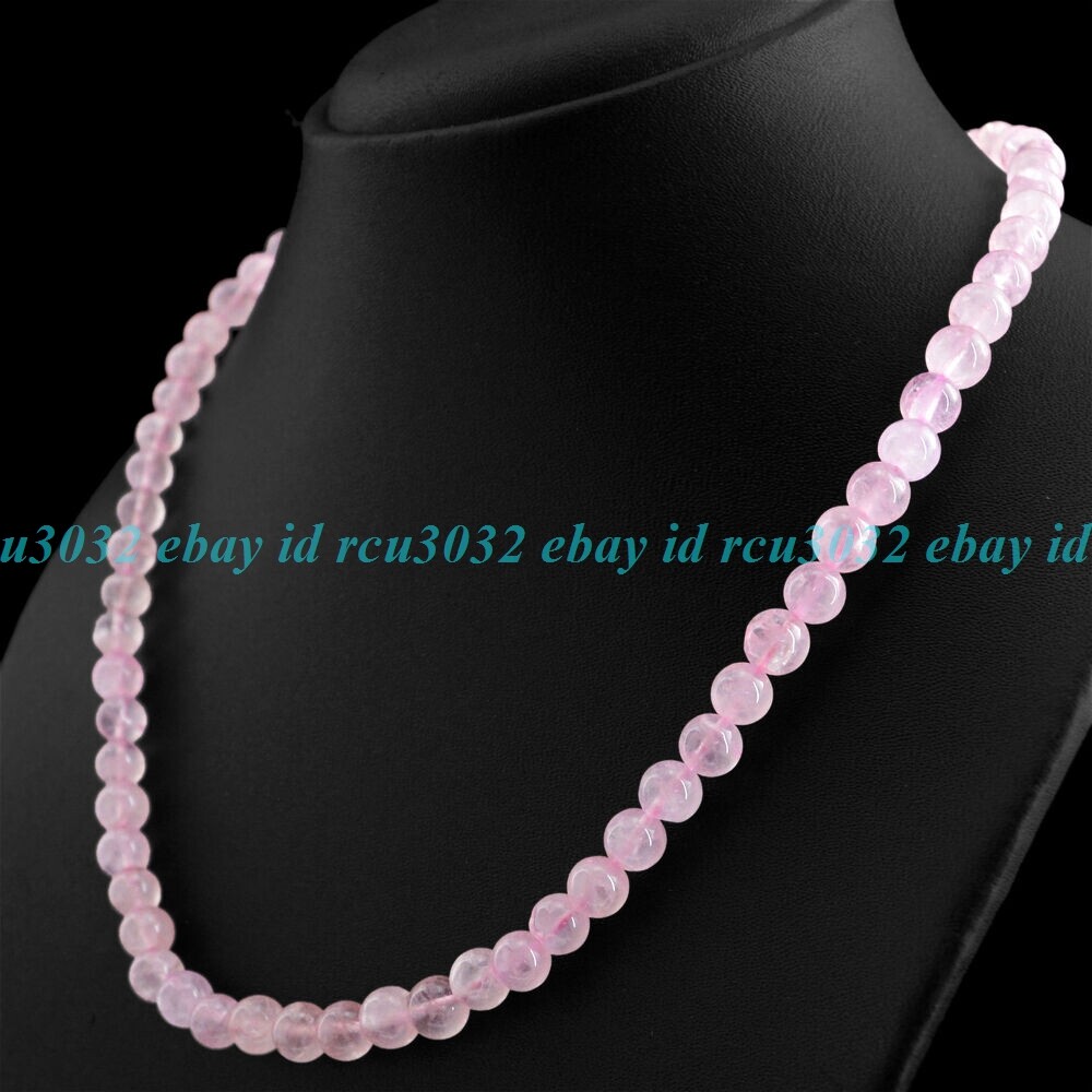 Natural Rich 6mm Pink Rose Quartz Round Beads Necklace 16-28 in