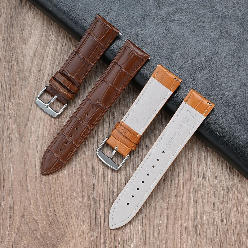 Genuine Leather Watch Band Quick Release Strap 12mm-24mm Universal Watchband