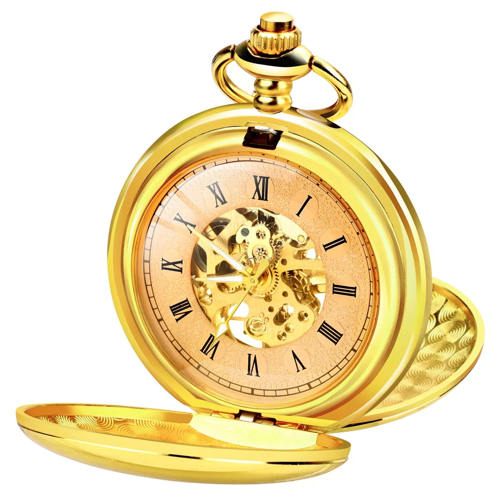 0.7in Dial Thickness Men’s Mechanical Vintage Pocket Watch Ideal Gift Kit