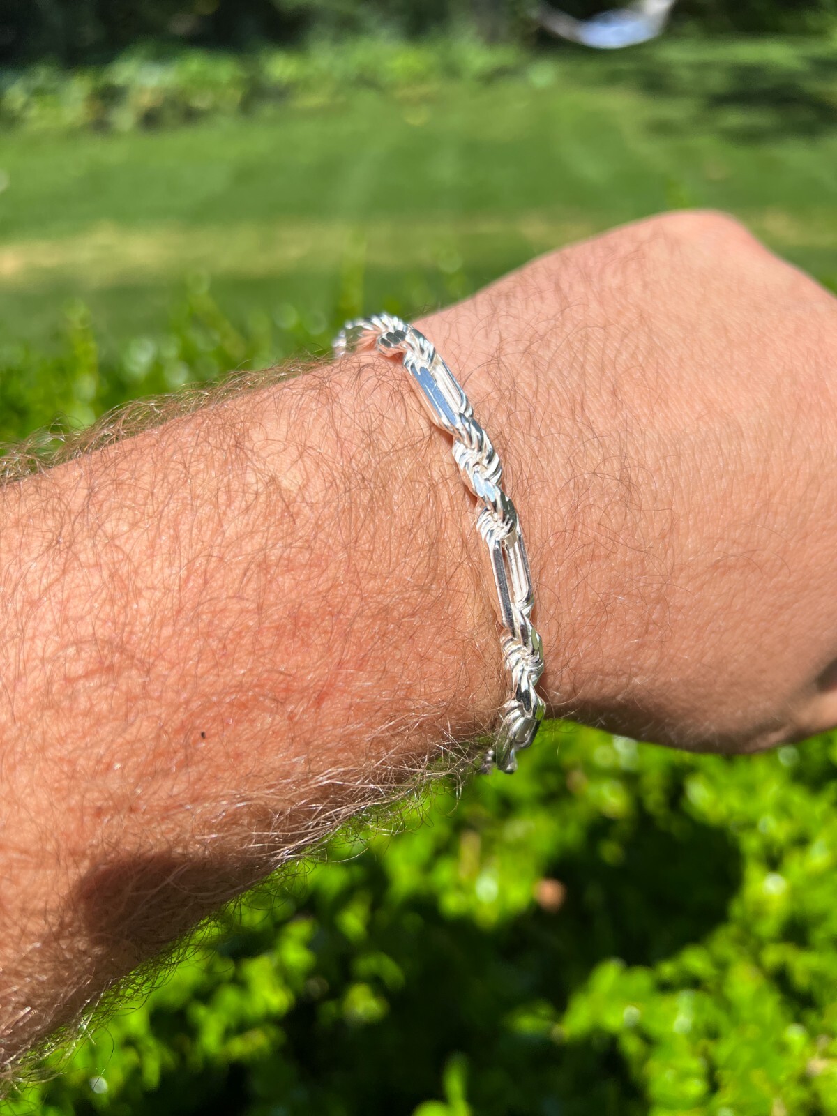 Men’s FigaRope Chain Real Solid 925 Sterling Silver Necklace Bracelet 6mm Milano