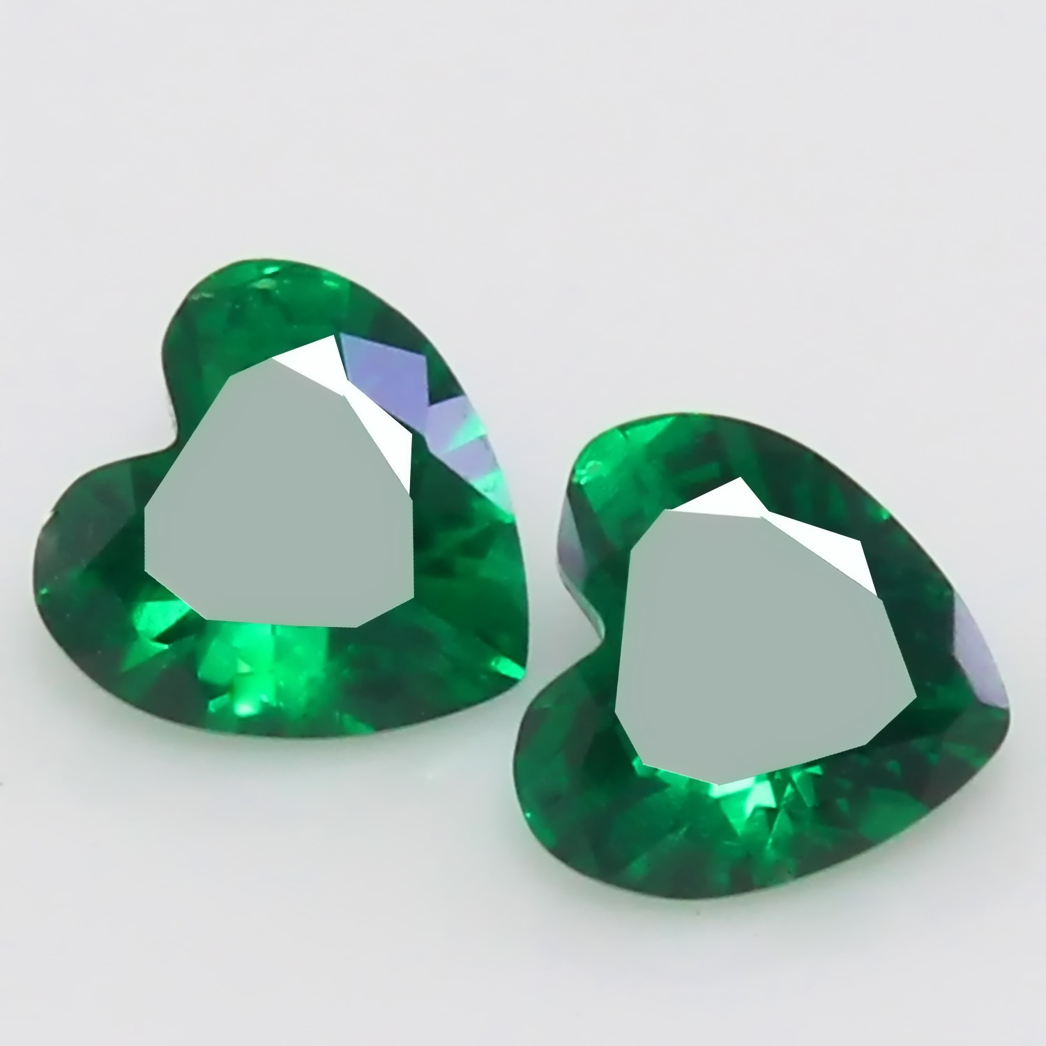 Natural Certified MUZO Colombian Green Emerald 9.00 MM Heart Pair Gemstones