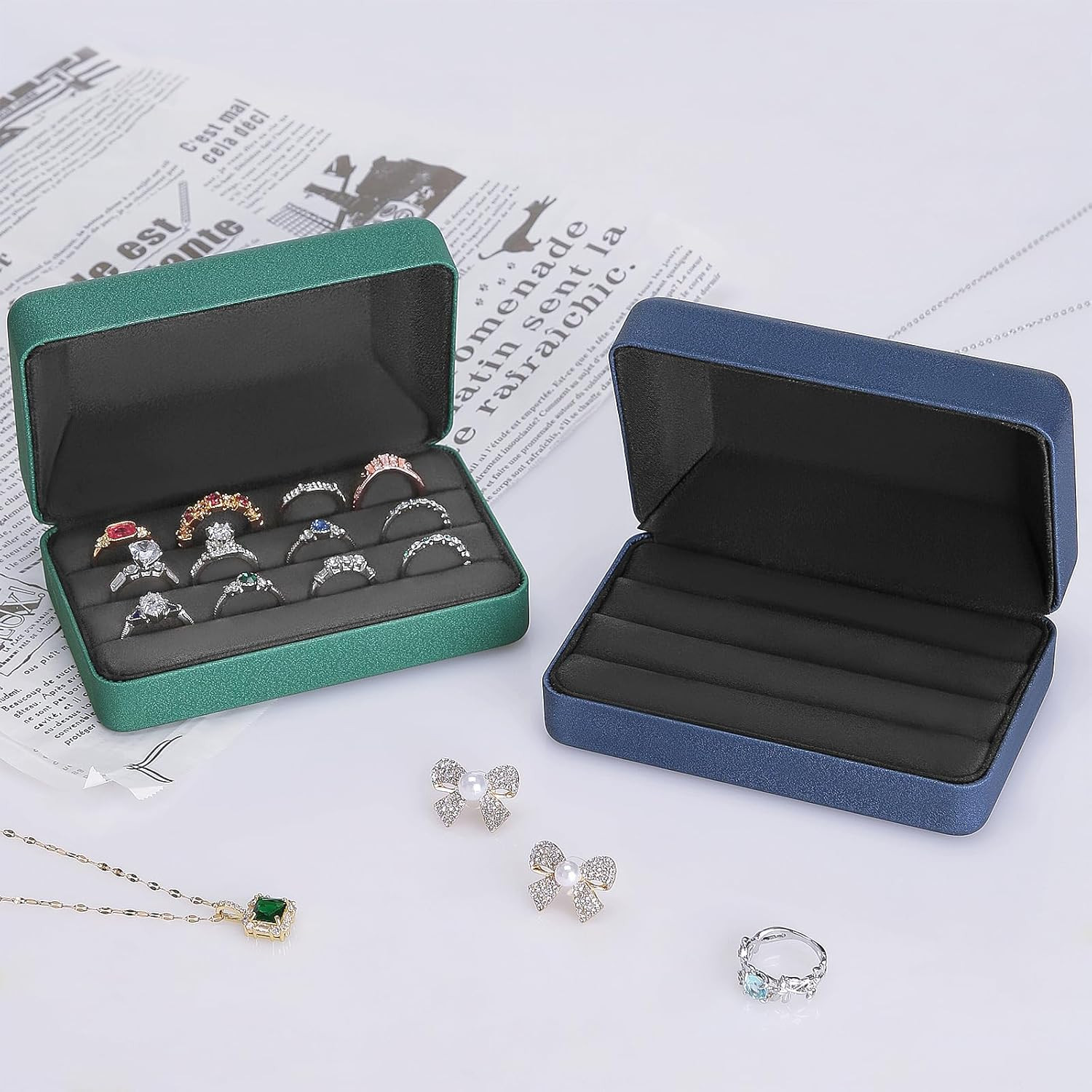 Ring Storage Box for Multiple Rings Travel Jewelry Ring Stud Earrings Holder