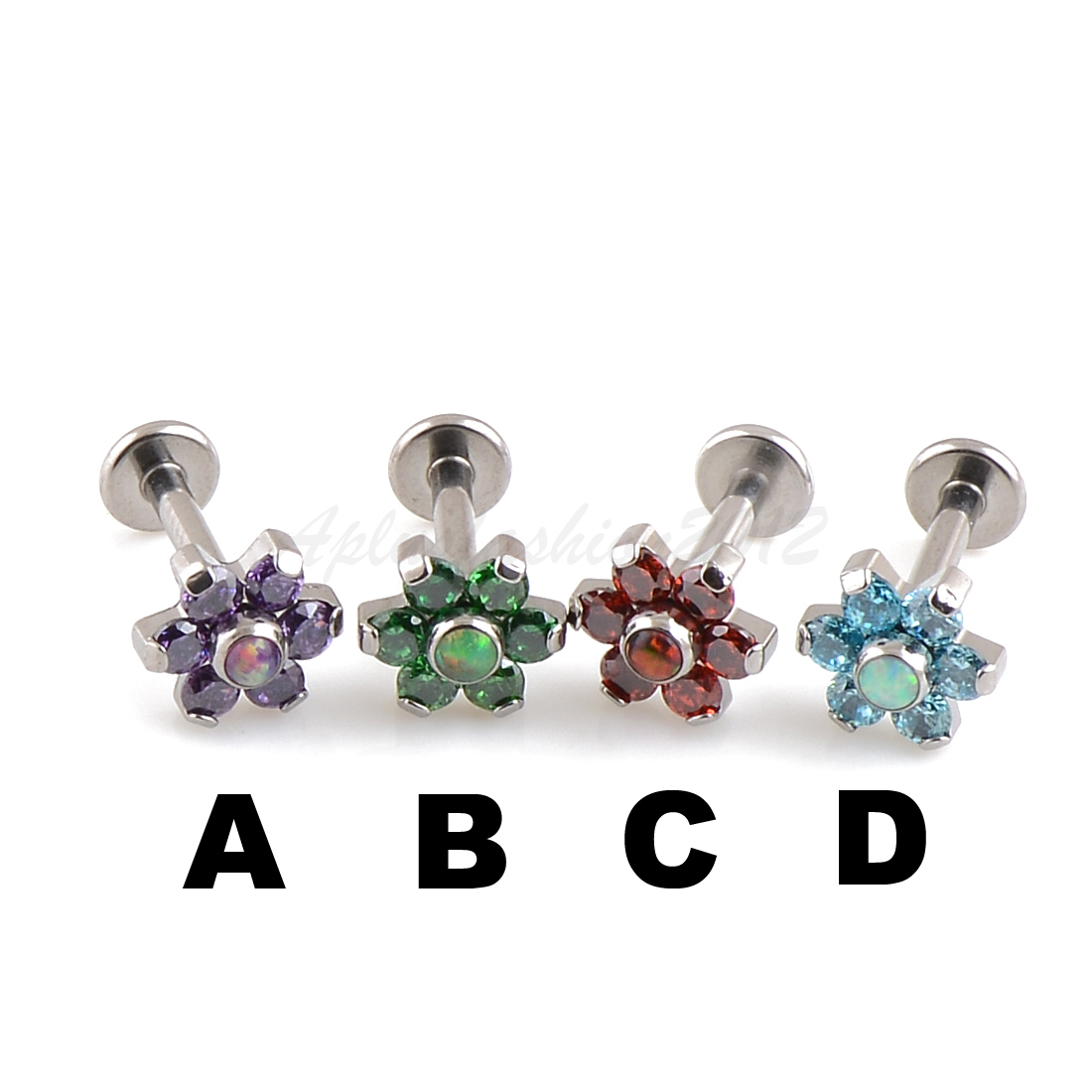 16g G23 Titanium FLOWER Cartilage Tragus Labret Forward Helix Ear Earring Stud