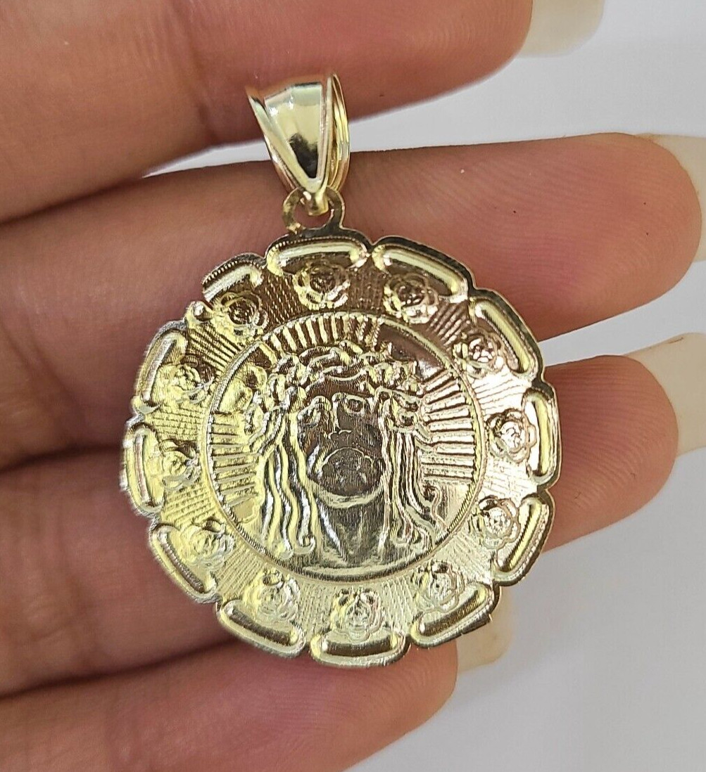 Real 10K Jesus Pendent Charm 10kt yellow Gold 1″