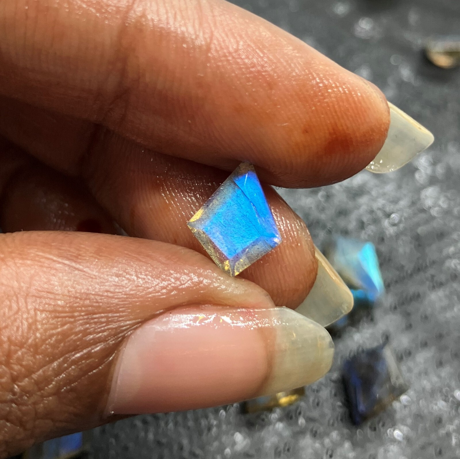 AAA Natural Labradorite Square Rose Cut Loose Gemstone For Making All Jewelry