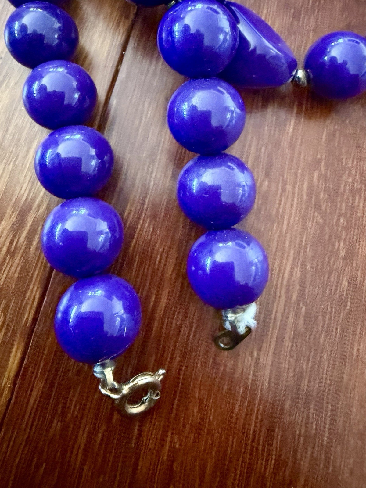 Vintage Retro Chunky Purple Bead Statement Necklace