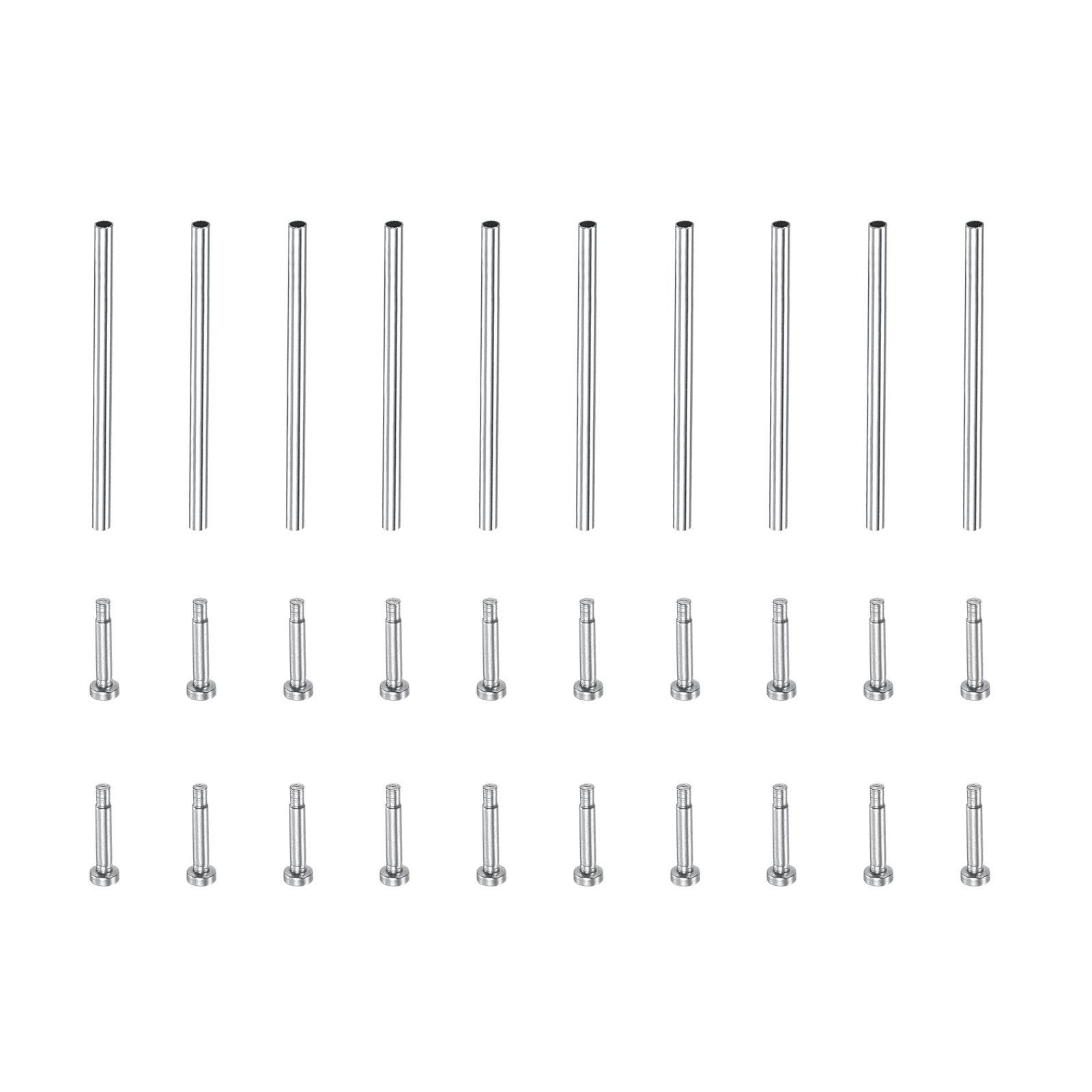16 x 1mm Tube Friction Pins Watch Strap Pressure Bars Pin with Rivet Ends 10Pcs