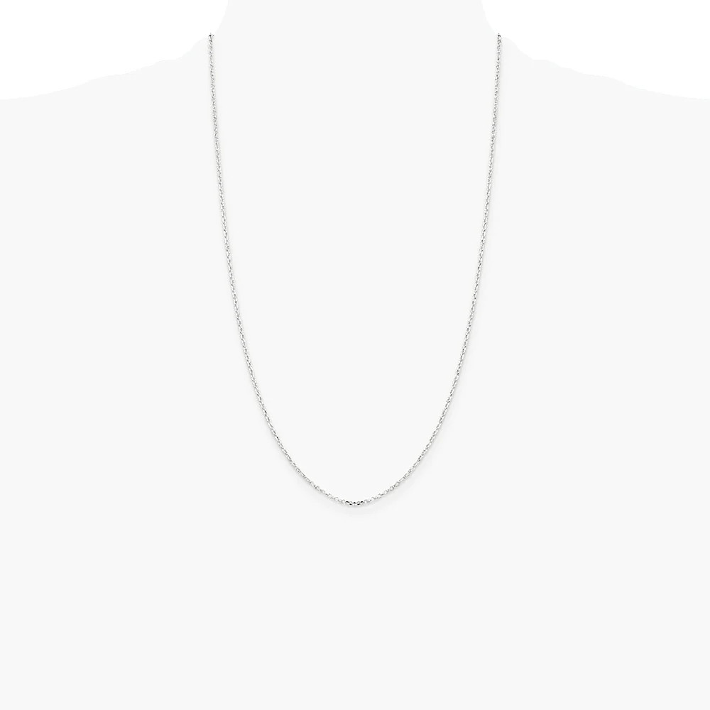 Sterling Silver 1.75mm Diamond-Cut Rolo Cable Chain Necklace 16″-30″