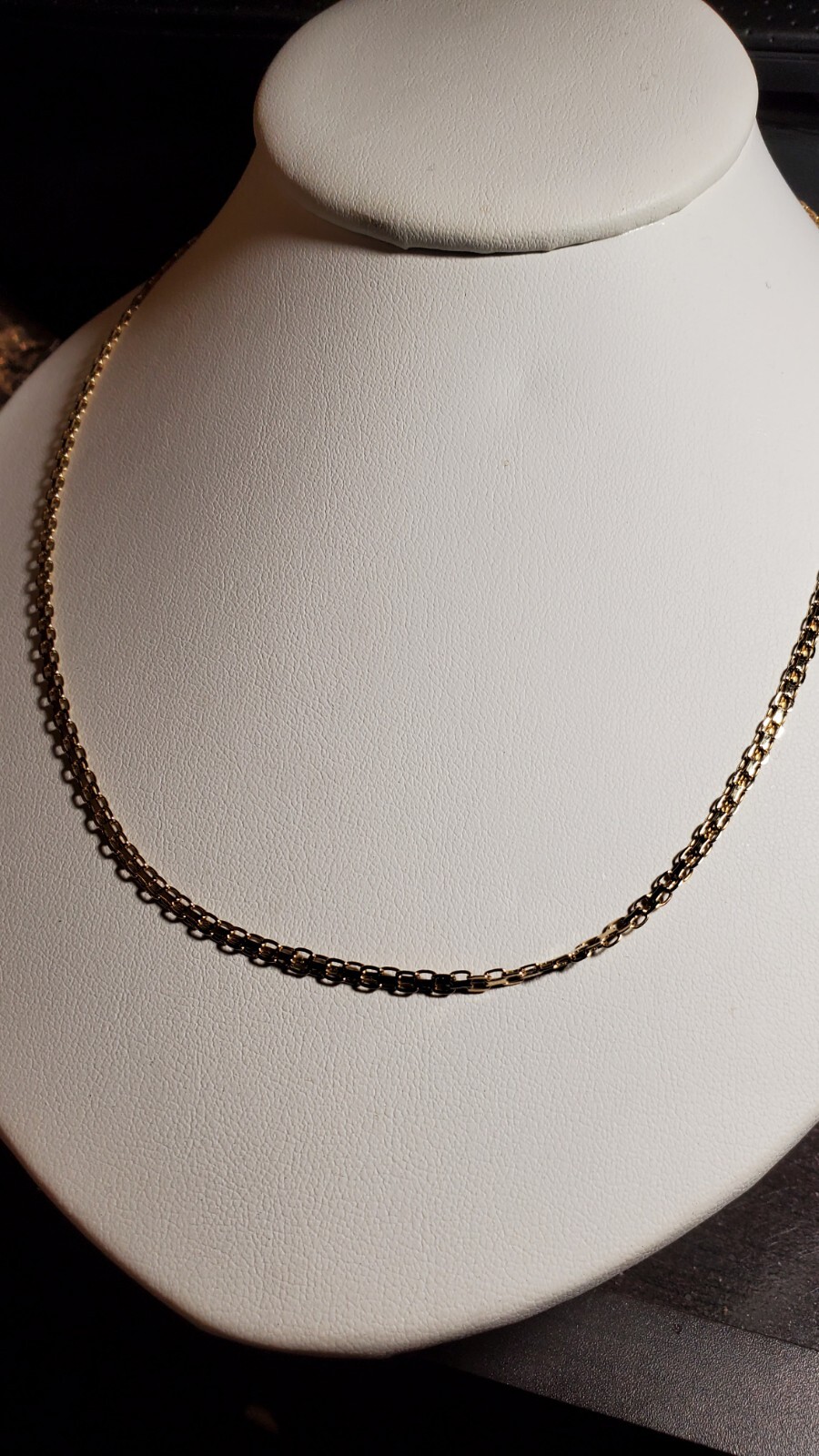 Made In Italy 2.5 MM 14KT Yellow Gold Bismark Chain Necklace 5.3 Gram 18.5″