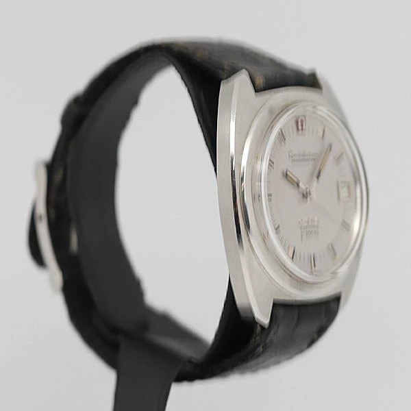 Deadstock Level Omega Electronic Constellation Date Silver Dial Men’s Wristwatch