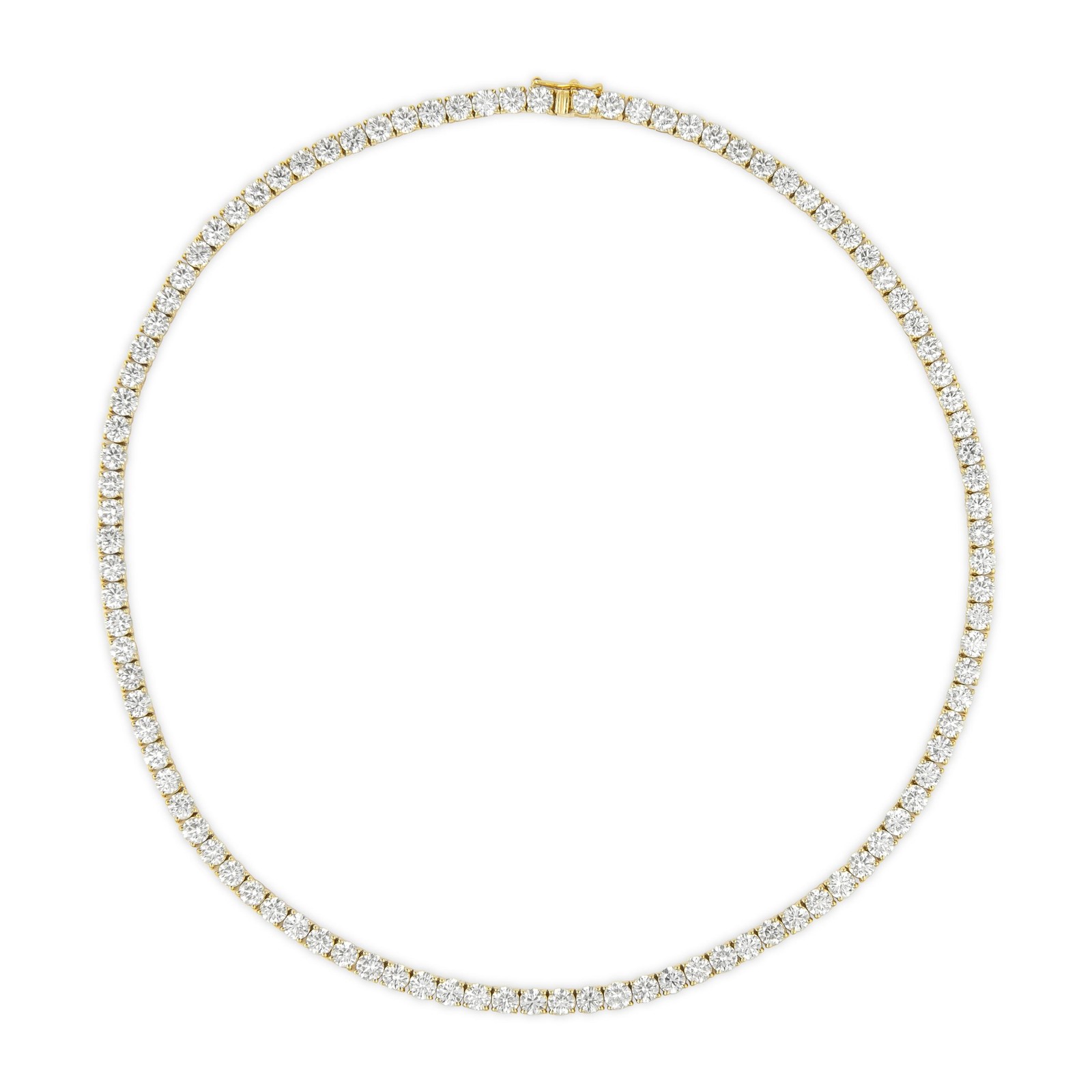 Alexander Beverly Hills 24.55ct Diamond Tennis Necklace 18k Yellow Gold 16.5in