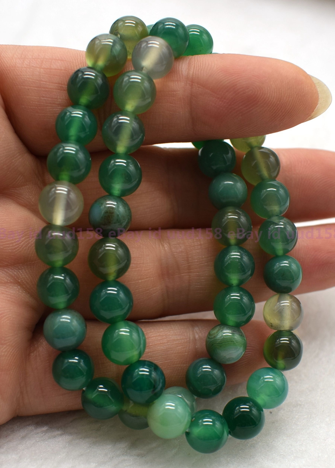Natural 2 Pcs 8mm Multicolor Gemstone Round Beads Stretch Bracelet 7.5″ AAA