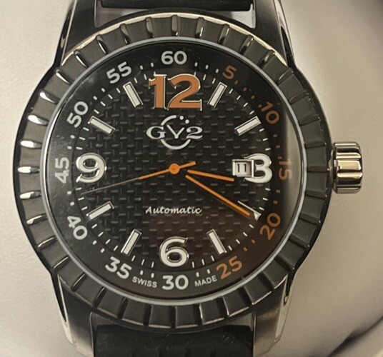 GV2 by Gevril Men 9303 “Lucky 7” Black Ion-Plated Stainless Steel Watch 46/500