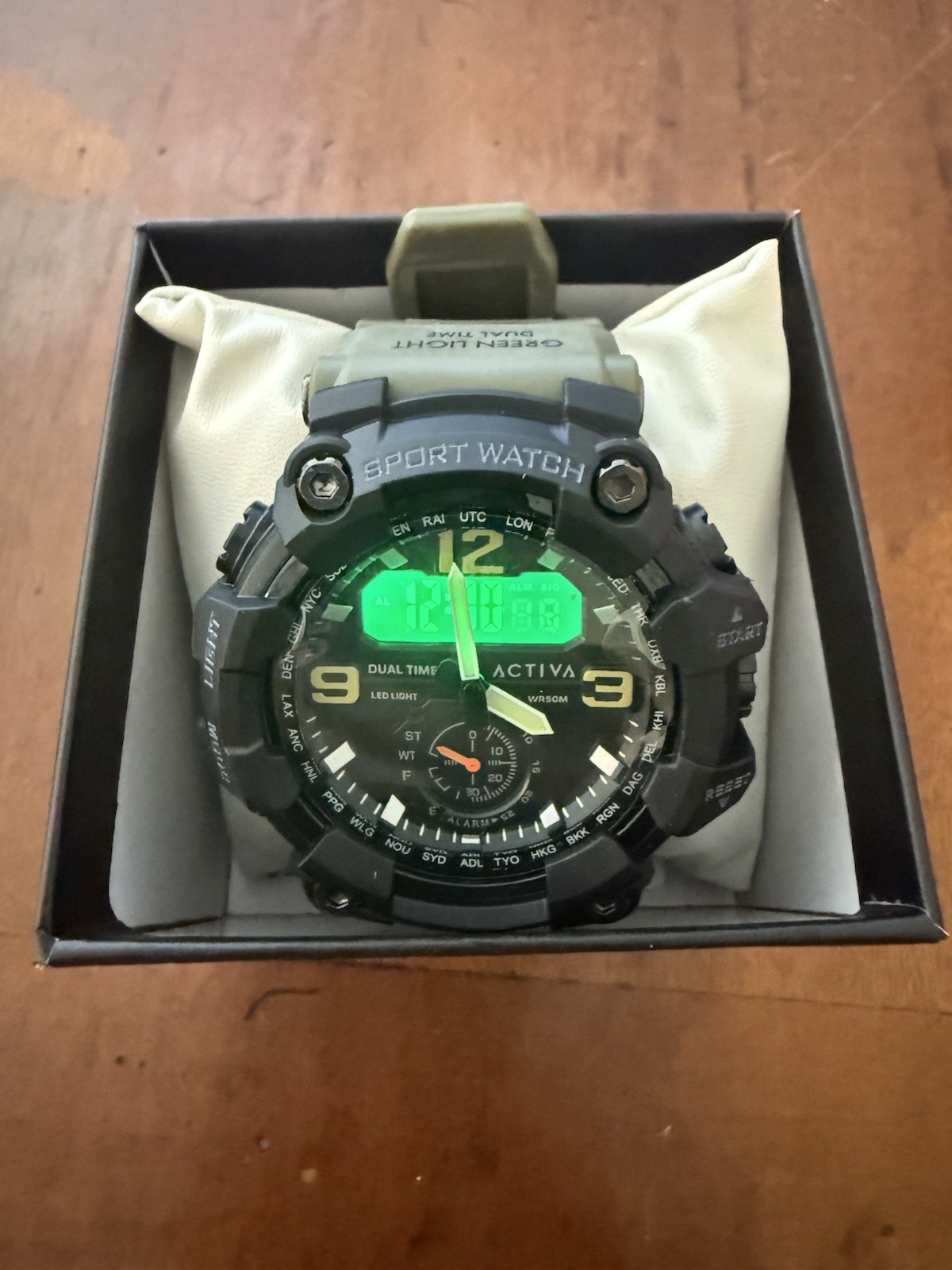 Activa x Invicta Blackops Digital Watch Men 56mm Army Green (ACW1637-002)