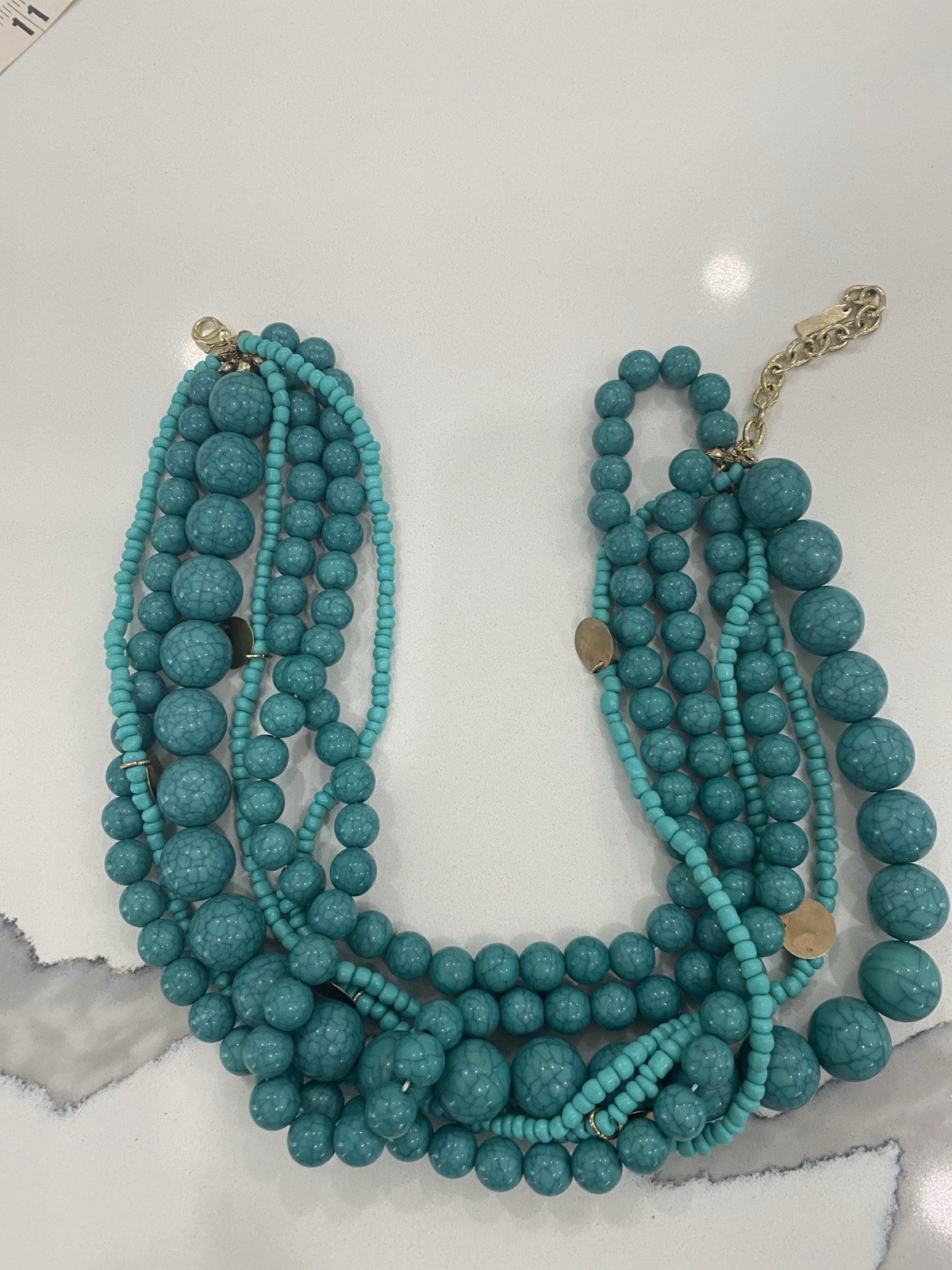 turquoise chunky beaded necklace