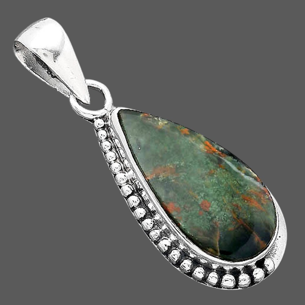 Natural Chrome Chalcedony 925 Sterling Silver Pendant Jewelry P-1326