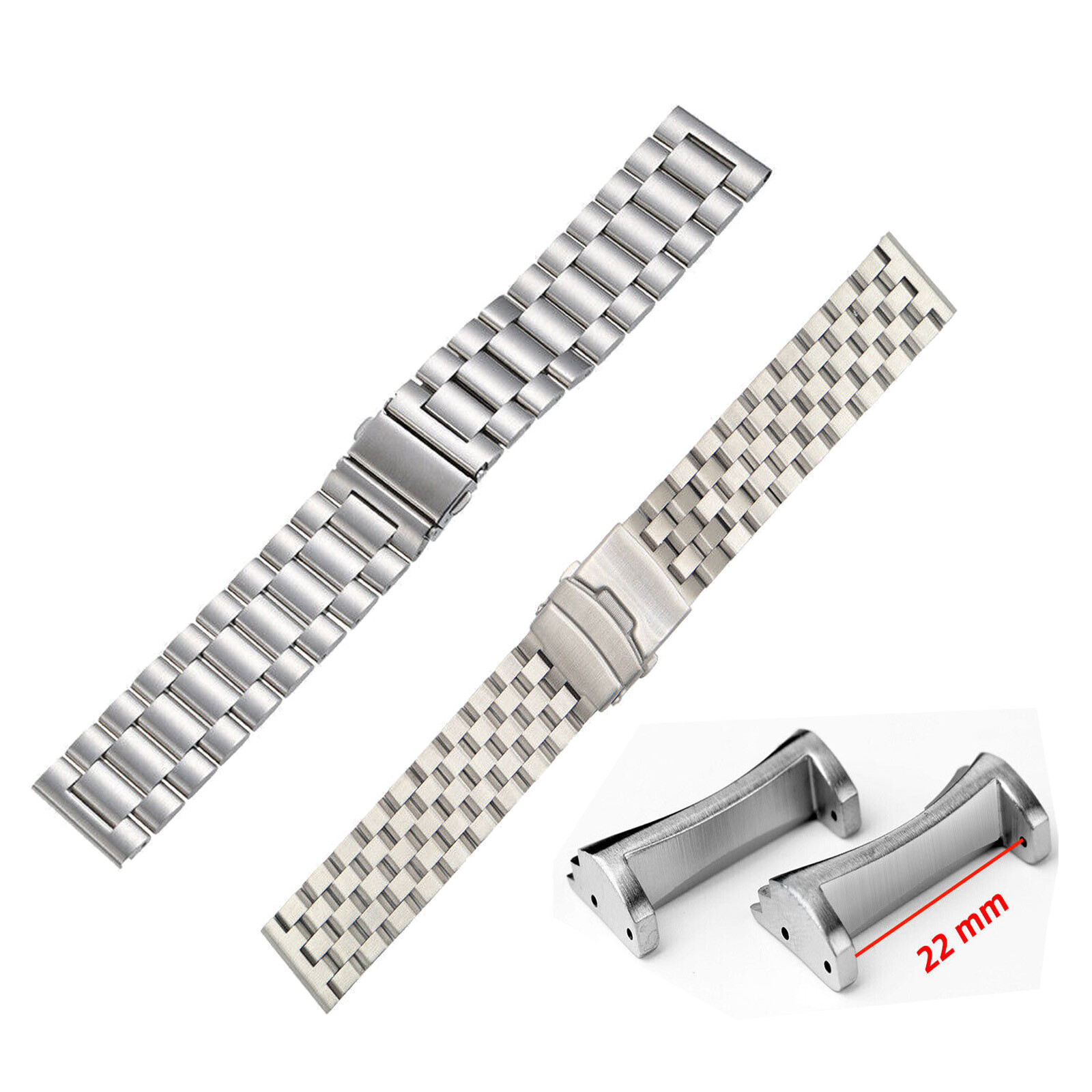 Brushed Steel Adapters+Metal Watch Band For Citizen ProMaster BN2020 BN2029-01E