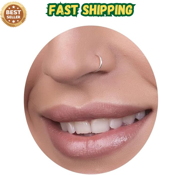 Sterling Silver Nose Ring – Dainty Thin 20 Gauge 7Mm Nose Piercing Hoop – 925 St