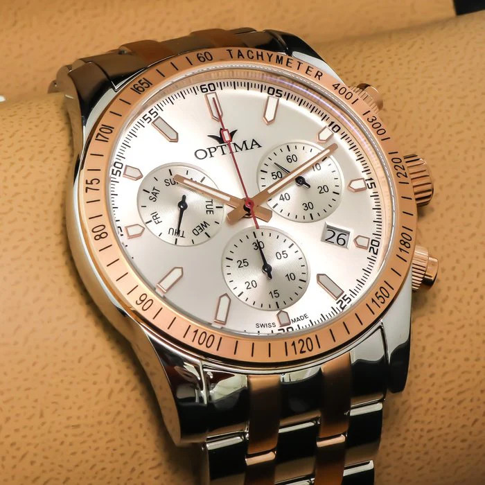Optima – Swiss Chronograph Quartz 44 mm OSC432 50 m (5 ATM / 139 ft)