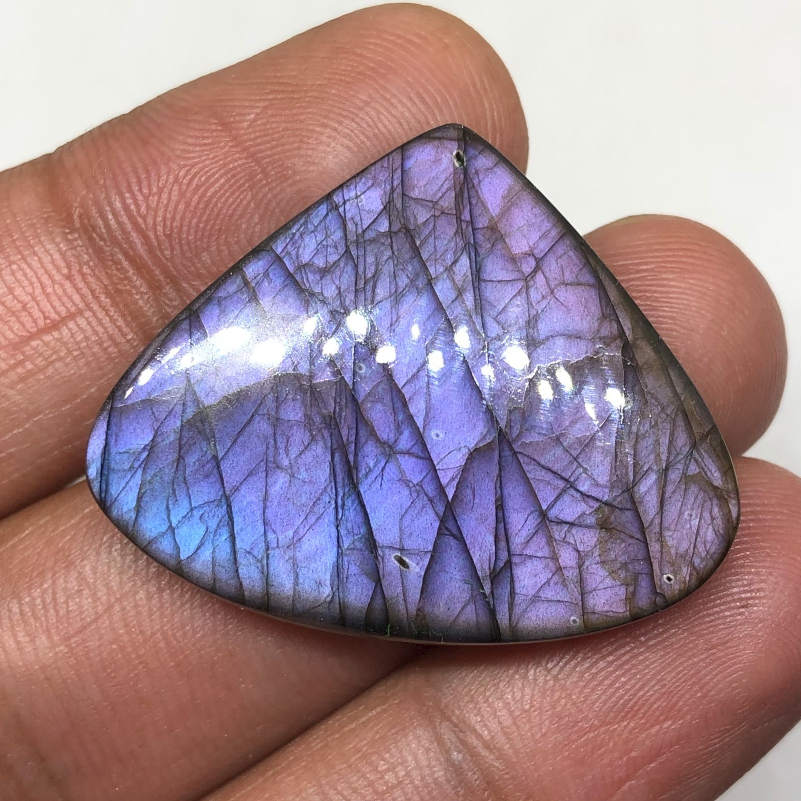 Natural Purple Labradorite Gemstone Cabochon for Jewelry 33x27x6mm 40.35 Ct