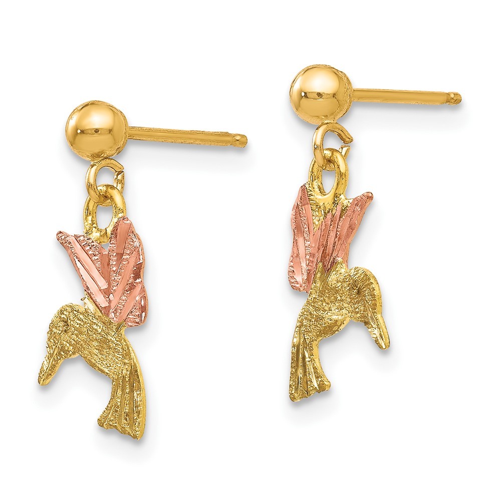 10k Tri-color Gold Dangle Earrings 0.65 g
