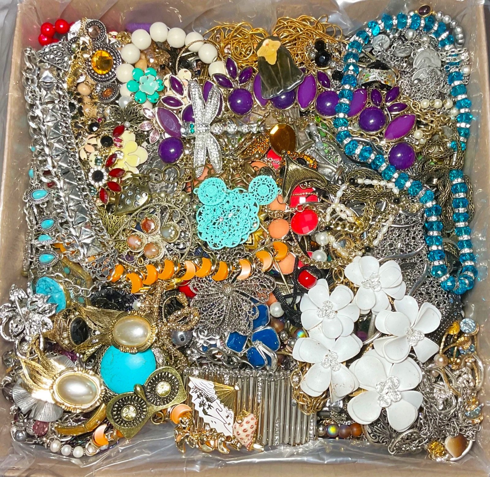 3 Pounds Untested Unsorted Lot Jewelry Old Vintage & Modern Wear & Junk Mixed In