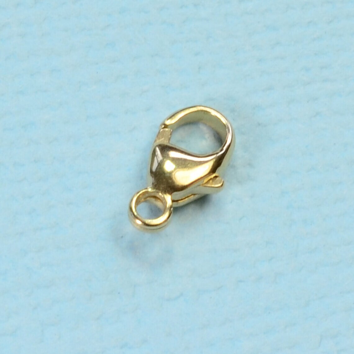 4.5MMx7.8mm 14k Solid Yellow Gold Lobster Clasp With Closed Loop