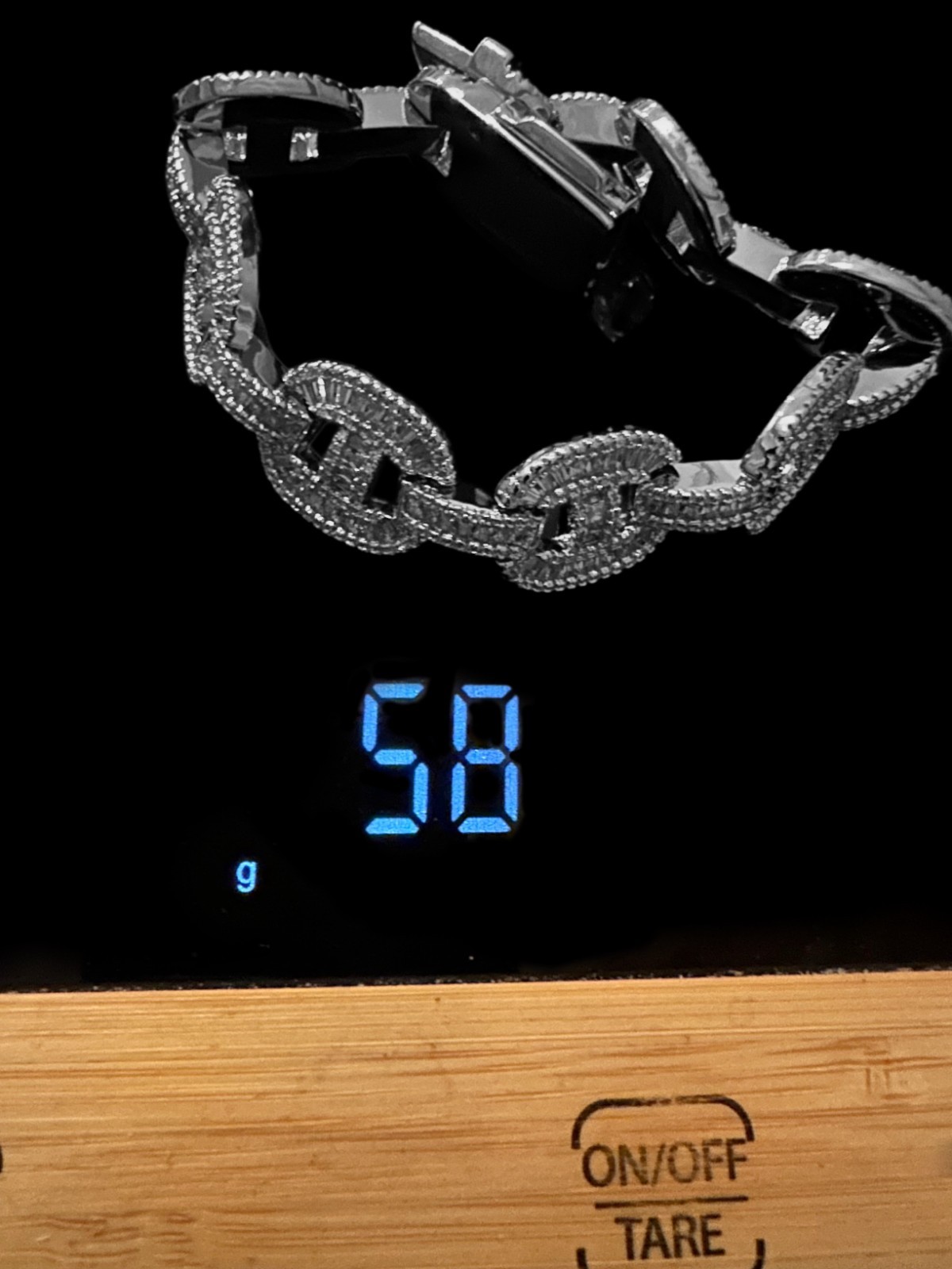 MASSIVE 14mm MARINER Bracelet 18.6ct BAGUETTES Lab Sim VVS1 Diamond 58g HEAVY