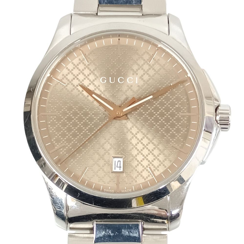 GUCCI 126.4 G-Timeless Quartz Brown Dial Stainless Steel Men’s Watch Swiss Made