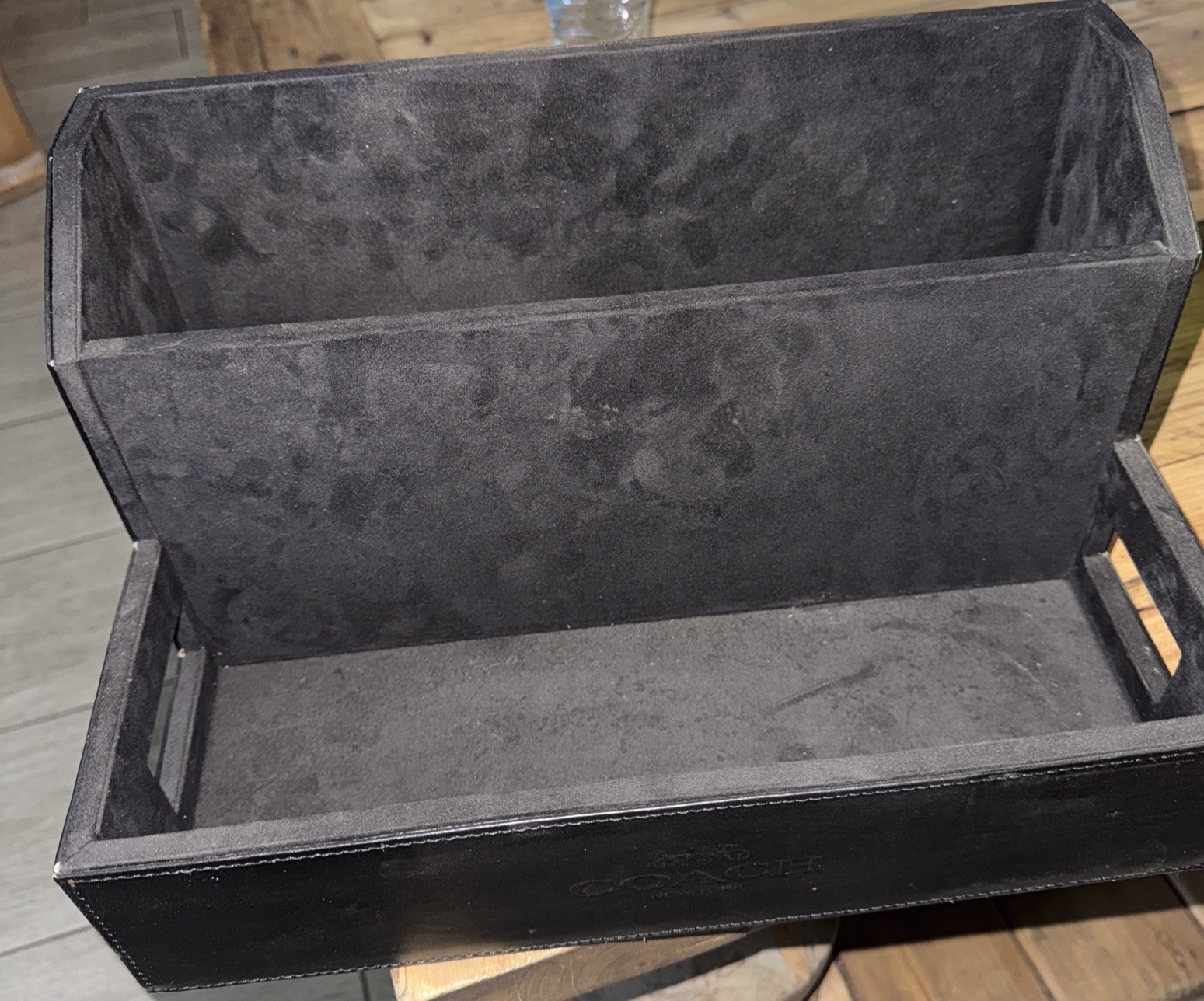 COACH Leather Box Case Organizer-Handmade In Spain 14” L x 8.5 W x 8” H