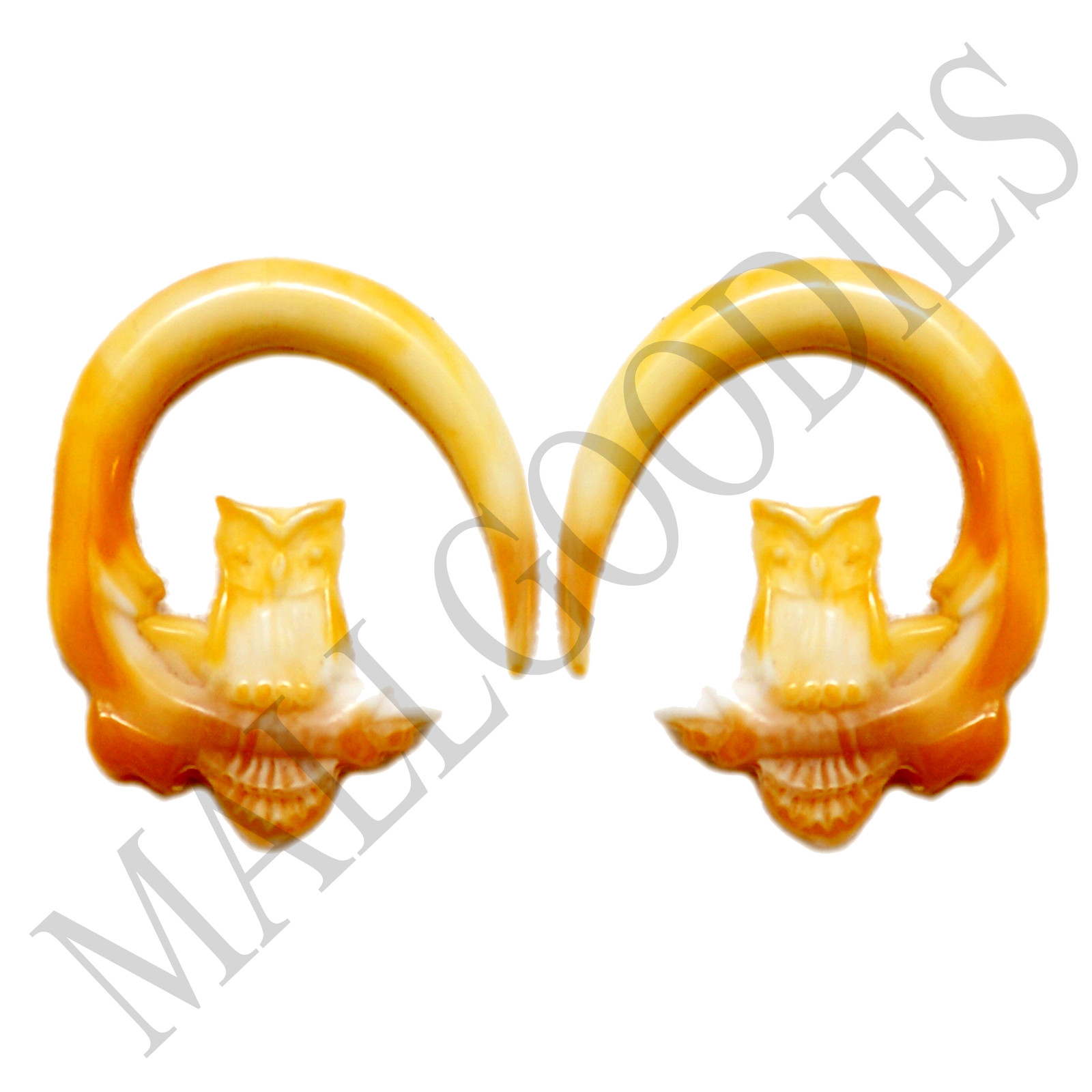 0683 Spiral Owl Taper Expander Stretcher Plugs Hoops 8G 3mm L Brown Beige Blonde