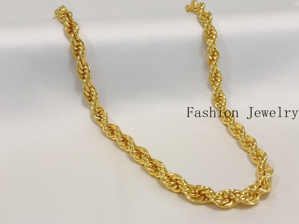 18K Yellow Gold Diamond Cut Rope Chain 10mm NecKlace Mens Womens 28″