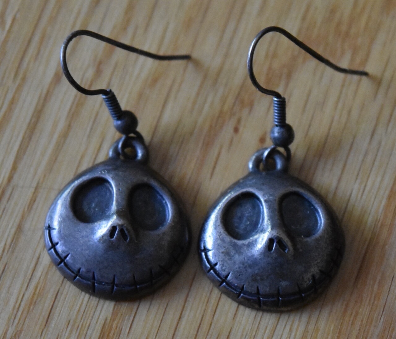 VTG Disney Nightmare Before Christmas Jack Skellington Pewter Earrings Halloween