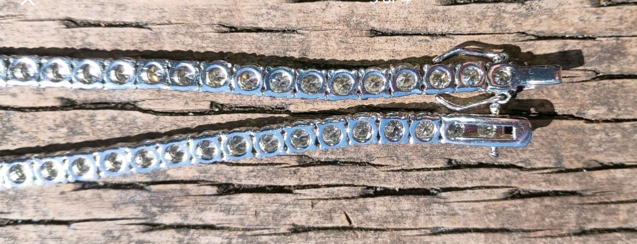 5 Mm 22-in Sterling Silver Moissanite Necklace Claw Claps