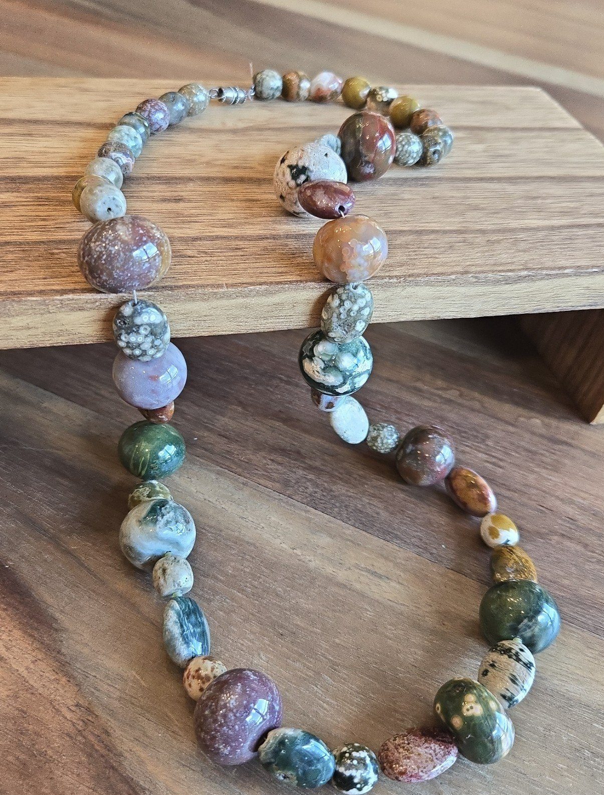 All Natural Polished Stones Necklace Jasper Agate More Hand Crafted Artisan